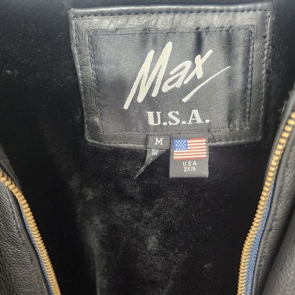 Max USA Womens Y2K Black Faux Fur Lined Genuine Leather Full Length Jacket Sz M‎ - Picture 15 of 15